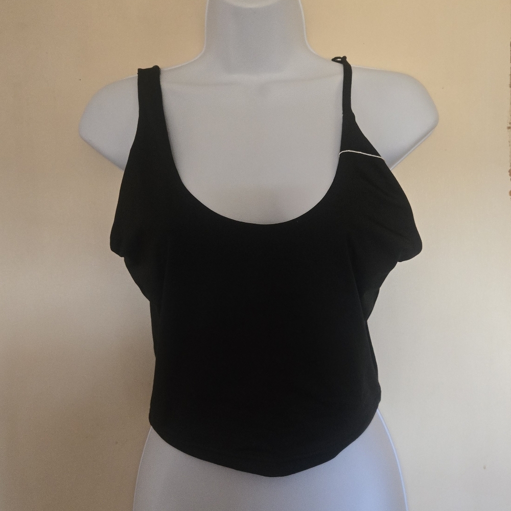RioRia- Black- Women's- Crop Top- Bathing Suit Top- NWT- Large